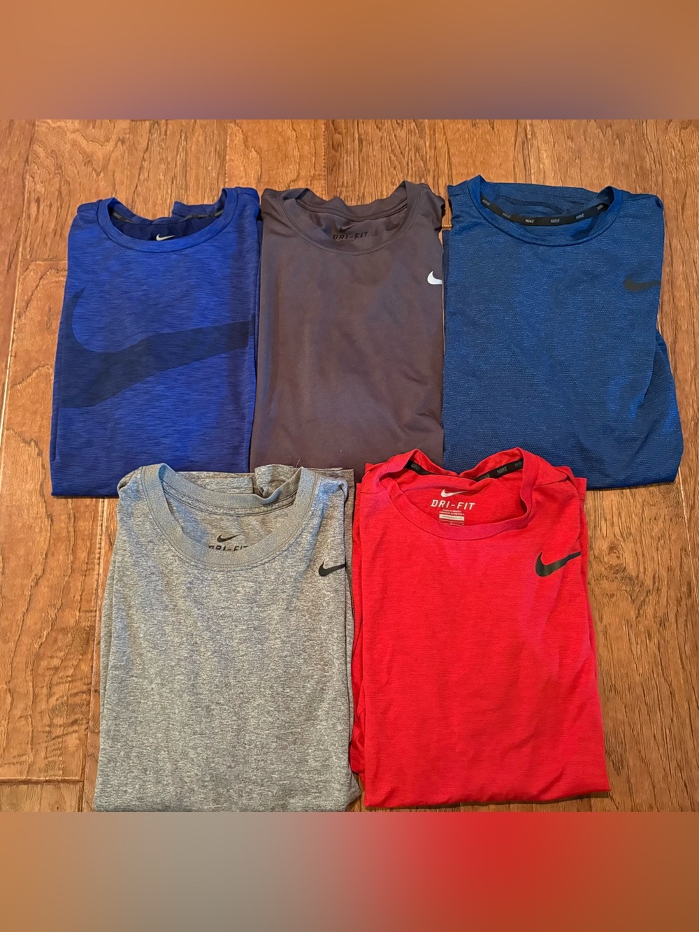 Lot Of 5 Nike Dri-FIT T- Shirts Swoosh Logo Graphic Size Large